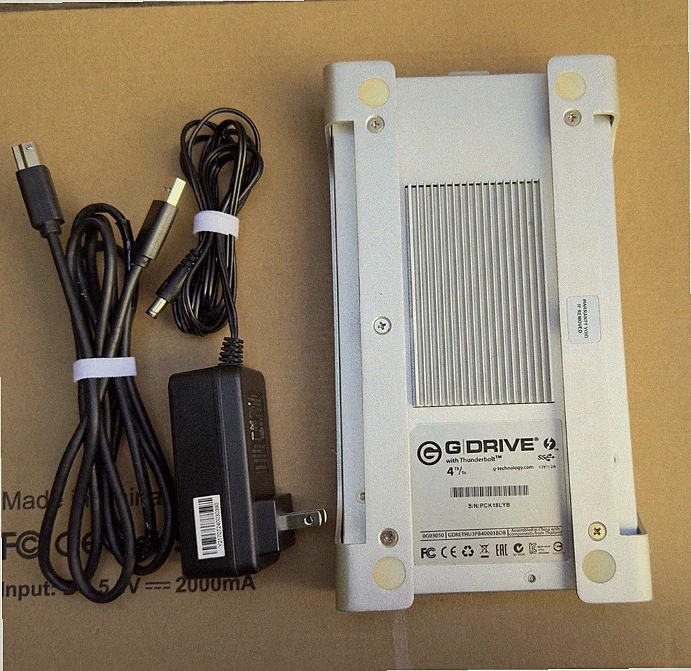 G-Technology 4TB G-DRIVE USB 3.1 AND Thunderbolt 2. Health Good. Usage 13 Hours