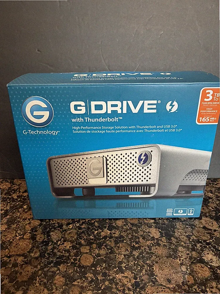 G-Technology G-Drive External Hard Drive Thunderbolt 0G03124 3TB USB 3 Cables