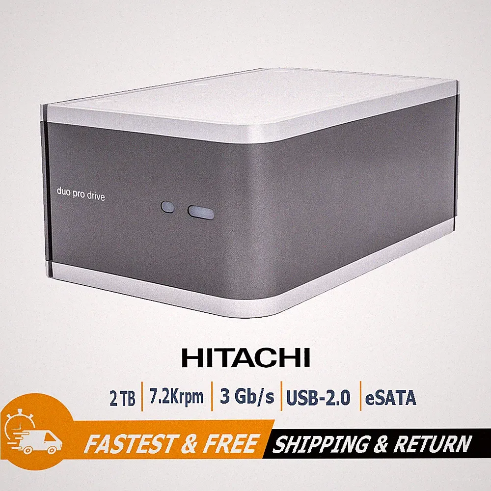 Hitachi Duo Pro Drive 2TB Quad USB 2.0 eSATA Desktop External Hard Drive 0S00039