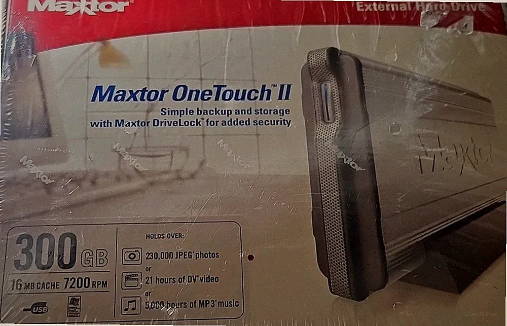 Maxtor OneTouch II 300GB External Hard Drive USB 2.0 FireWire 7200 RPM