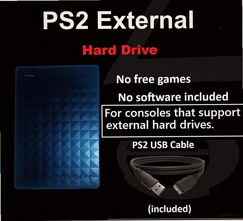 PS2 External Hard Drive 500GB Select Your Format NTFS exFat or FAT32?