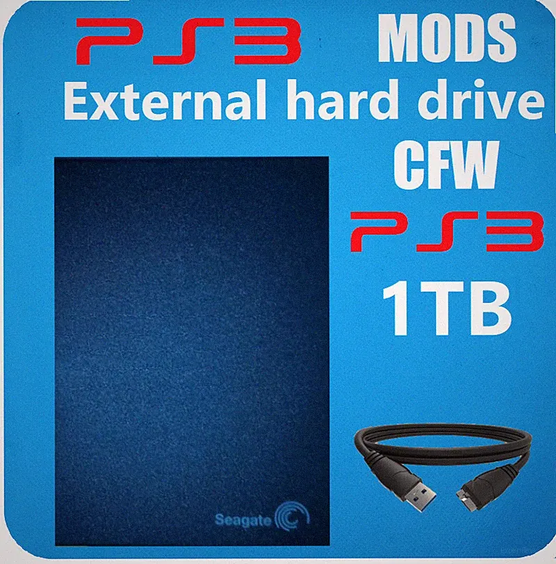 PS3 Seagate 1TB External Hard Drive, FAT32, Format Slim Super Slim Original
