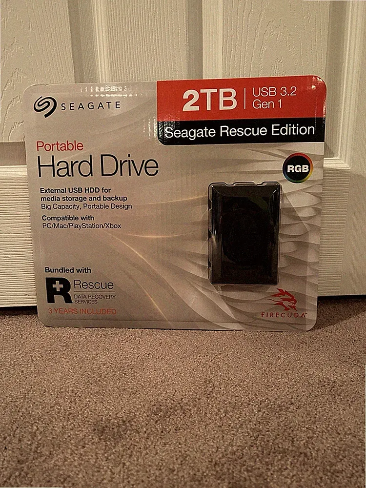 Seagate FireCuda Gaming HDD 2TB USB 3.2 RGB Portable External PC Mac Xbox