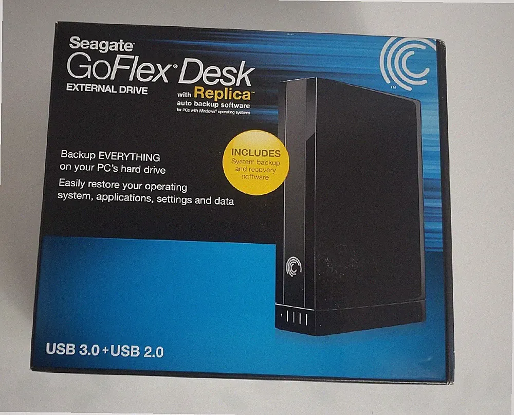 Seagate GoFlex Desk External Drive With Replica Auto Backup USB 2.0 & 3.0 2 TB
