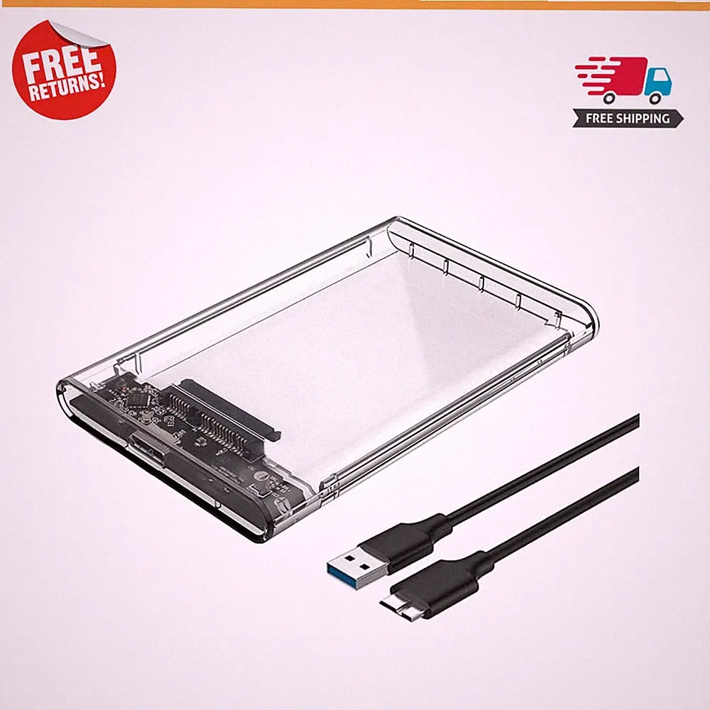Tool-Free 2.5 Inch External Hard Drive Enclosure - Protective & Portable Case
