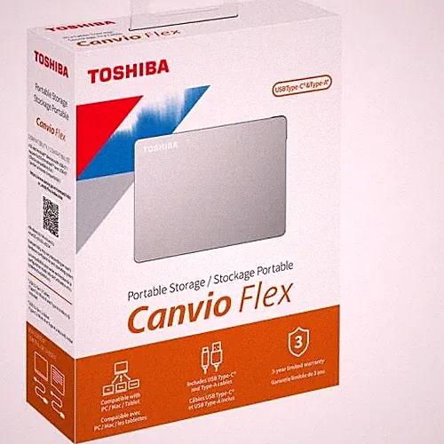 Toshiba Canvio Flex 2TB, 2.5 inch Portable External Hard Drive - Silver