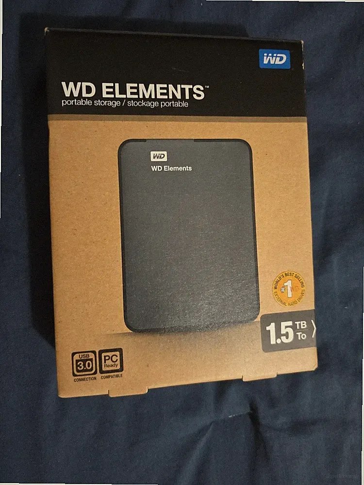 WD 1.5TB Elements Portable External Hard Drive, USB 3.0 - WDBU6Y0015BBK-NESN