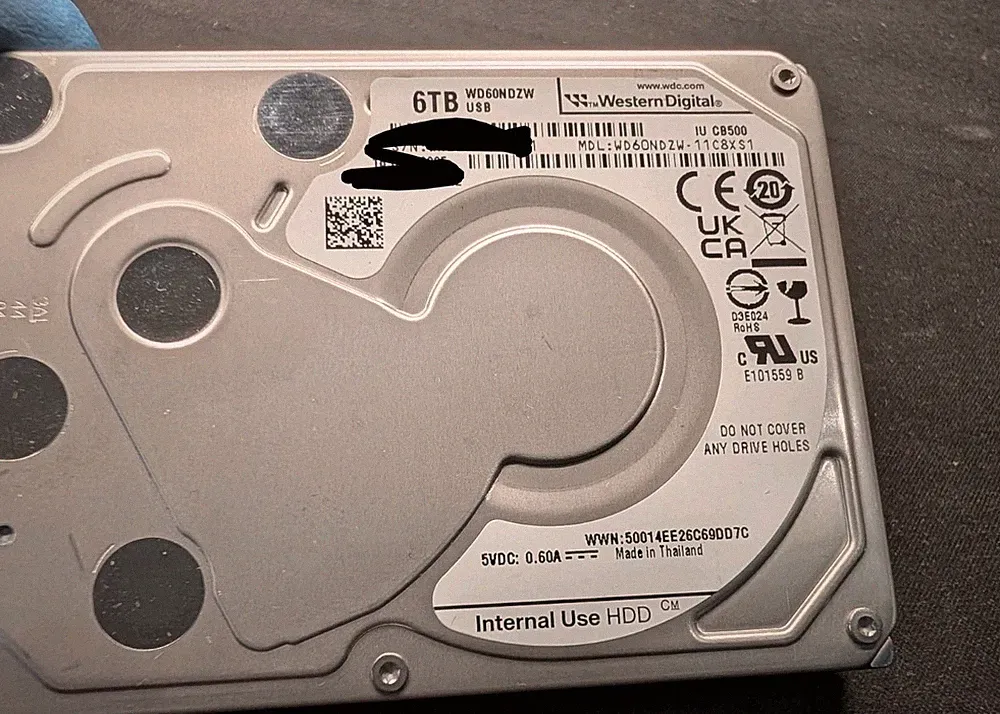 Western Digital WD60NDZW-11C8XS0 2.5inch External USB drive for Data Recovery
